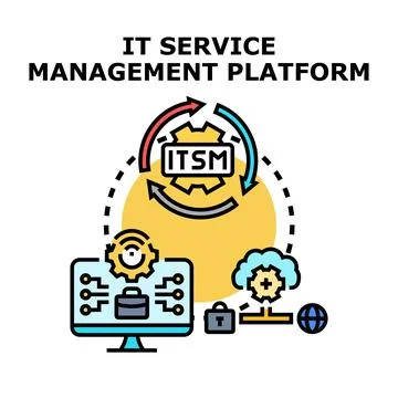 It service management platform developing solution concept Stock Illustration