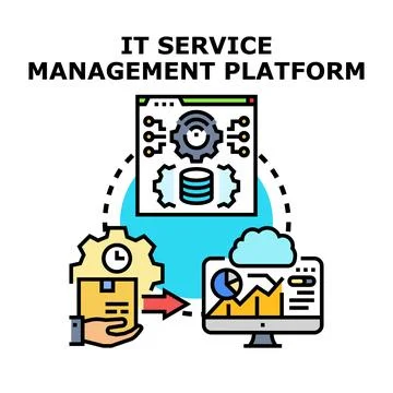 It service management platform optimizing business operations Stock Illustration