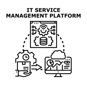 It service management platform optimizing business operations Illustrazione stock