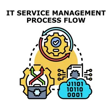 It service management process flow development concept Stock Illustration