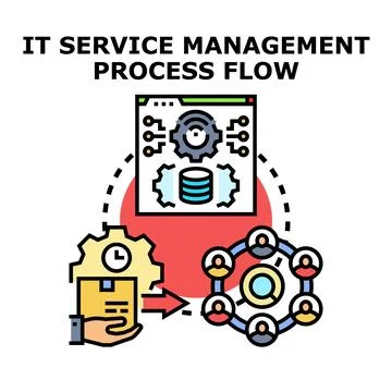 It service management process flow controlling system Stock-Illustration