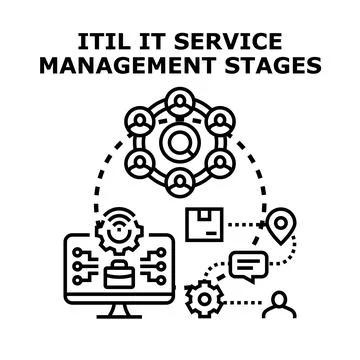 It service management stages framework process diagram Stock Illustration