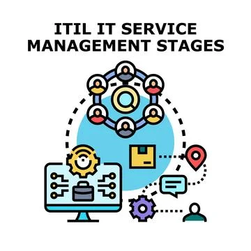 It service management stages framework process diagram Stock Illustration