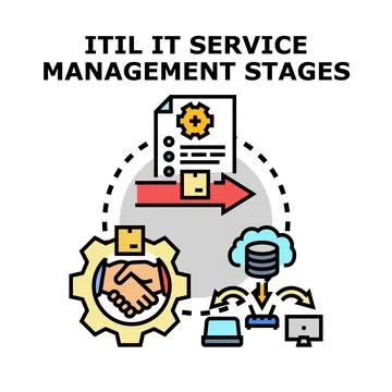 It service management stages process cycle development Stockillustratie