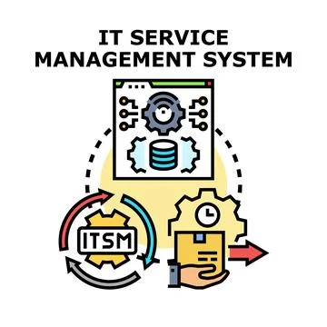 It service management system implementing technology solutions Stock Illustration