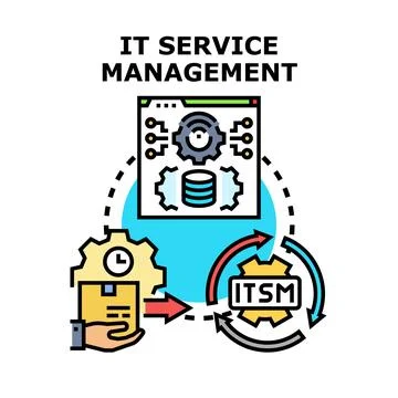 It service management system implementing technology solutions Stock Illustration