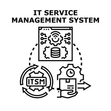 It service management system implementing technology solutions Stock Illustration