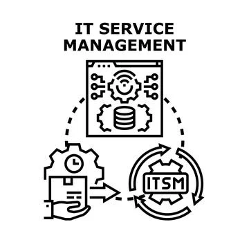 It service management system implementing technology solutions 스톡 일러스트