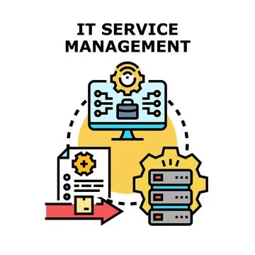 It service management system optimizing business operations Stock Illustration