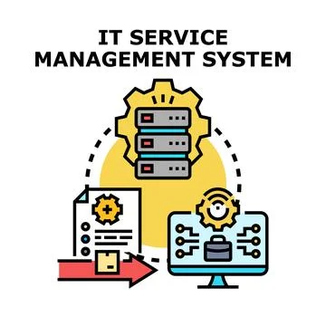 It service management system optimizing business solutions Stock Illustration