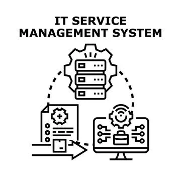 It service management system optimizing business solutions Stock Illustration