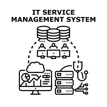 It service management system support providing solutions 库存插图
