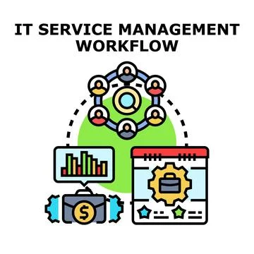It service management workflow business process optimization Stock Illustration