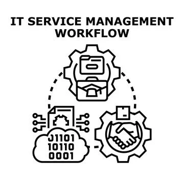 It service management workflow system concept Stock Illustration