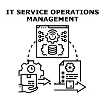 It service operations management vector concept illustration Illustrazione stock