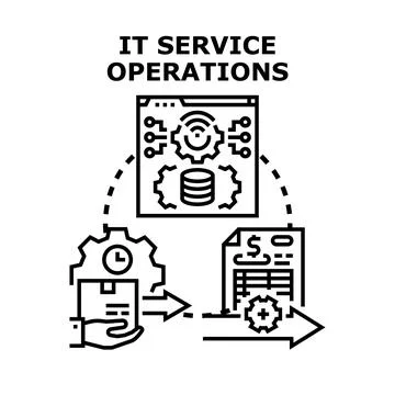 It service operations management vector illustration concept Stock Illustration