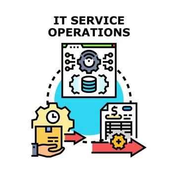 It service operations management vector illustration concept Stock Illustration