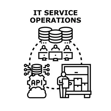 It service operations managing cloud computing infrastructure Stockillustratie