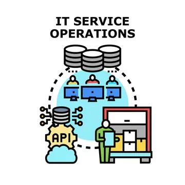 It service operations managing cloud computing infrastructure Stock Illustration