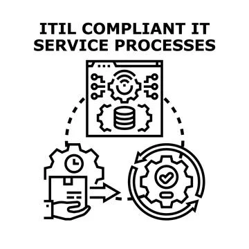 It service process management and compliance concept イラスト素材