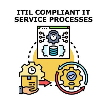It service process management and compliance concept Stock Illustration