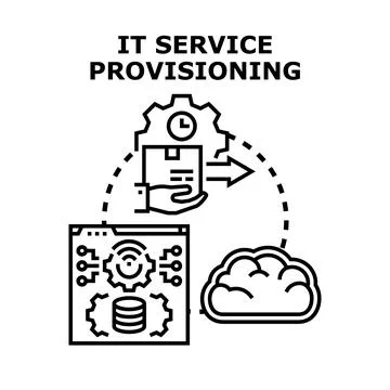 It service provisioning process in information technology concept Stock Illustration