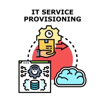 It service provisioning process in information technology concept Stock Illustration