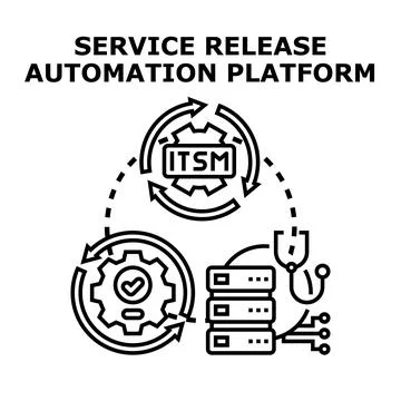 It service release automation platform and management concept Stock Illustration