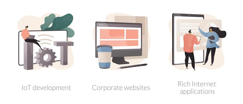 IT services abstract concept vector illustrations. Illustrazione stock