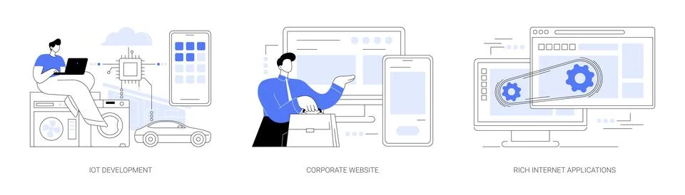 IT services abstract concept vector illustrations. 스톡 일러스트