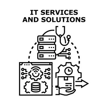 It services and solutions concept vector illustration Illustrazione stock