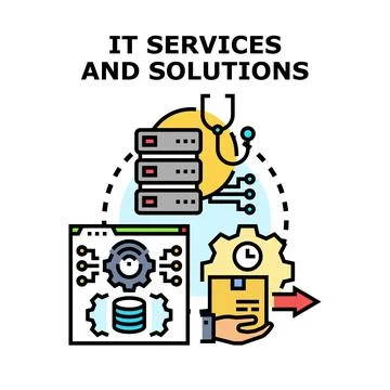 It services and solutions concept vector illustration Illustrazione stock