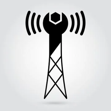 IT services logotype branding - wireless networks repairs and solutions conce Stock Illustration