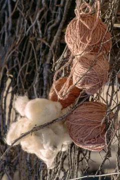 It is sheep wool. The weaving process takes a lot of time and dedication. You Stock Photos