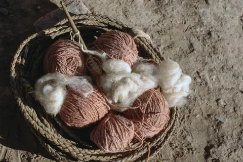 It is sheep wool. The weaving process takes a lot of time and dedication. You Stock Photos