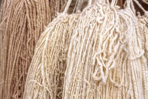 It is sheep wool. The weaving process takes a lot of time and dedication. You Stock Photos
