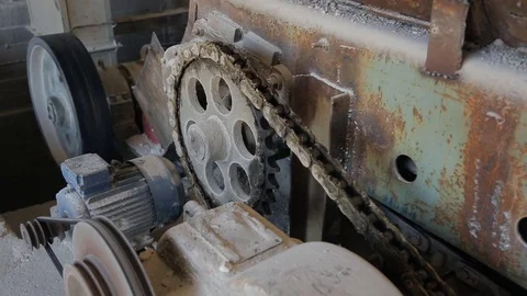 It is showing the work of the engine roar of the factory close-up Stock Footage 71811375