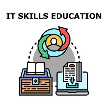 It skills education development and continuous learning Stock Illustration