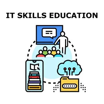 It skills education learning digital business technology concept Stockillustratie