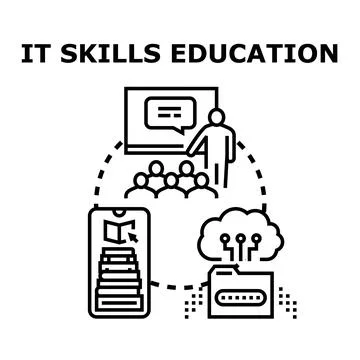 It skills education learning digital business technology concept Stock Illustration