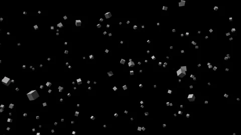 It is snowing from 3D cubes Stock Footage 287626268