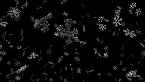 It is snowing from 3D snowflakes Stock Footage 287627171