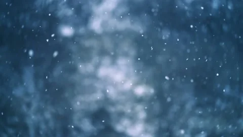 It is snowing in cold winter, real snow falls in forest background slow motion Stock Footage 166410611