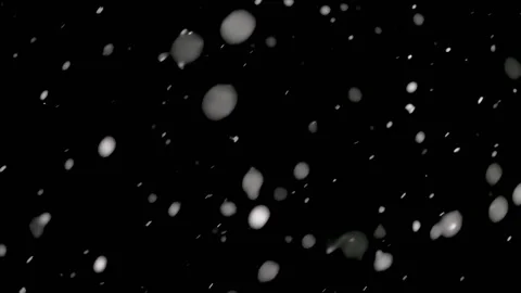 It is snowing foreground layer, Real snow isolated on black background Winter Stock Footage 151349888