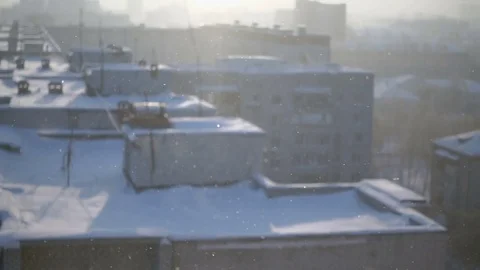 It is snowing outside Stock Footage 82142353
