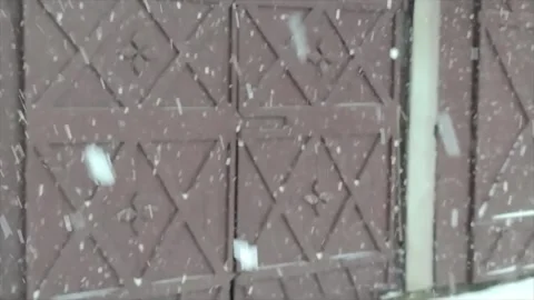 It is snowing outside in Romania Video stock 167479505
