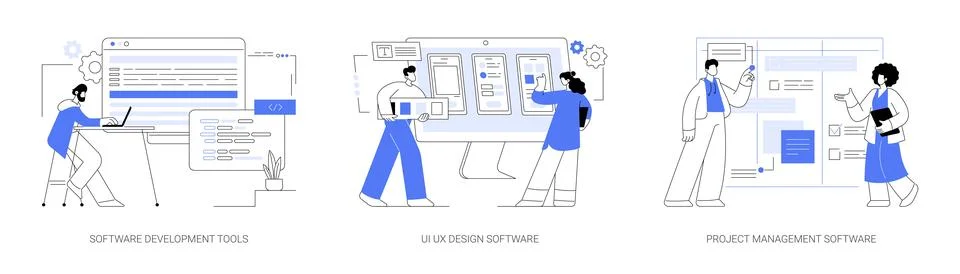 IT software abstract concept vector illustrations. Stock Illustration