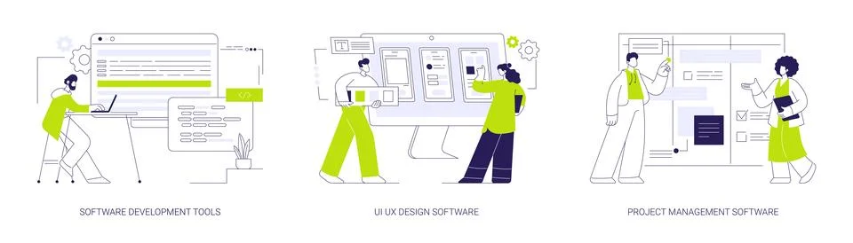 IT software abstract concept vector illustrations. Stock Illustration