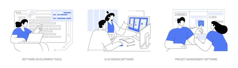 IT software isolated cartoon vector illustrations se Ilustração Stock