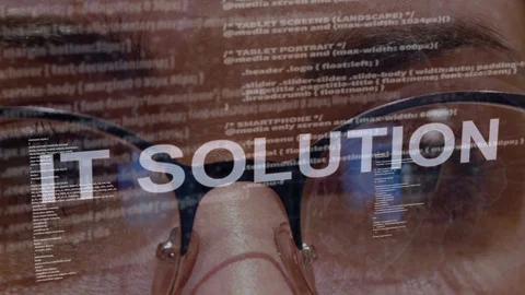 IT solution text on female software developer Stock Footage 107513845